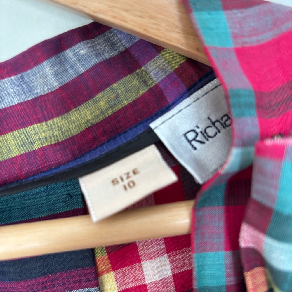 Vintage Carroll Reed of New England Multicolor Plaid Pleated Midi Skirt-10-NWT - Picture 7 of 8